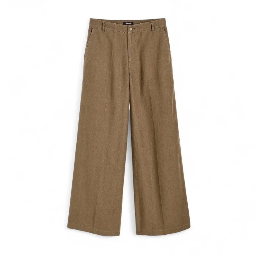 Madewell The Zoe Relaxed Wide Pant in 100% Linen Size 6 - Picture 3 of 11